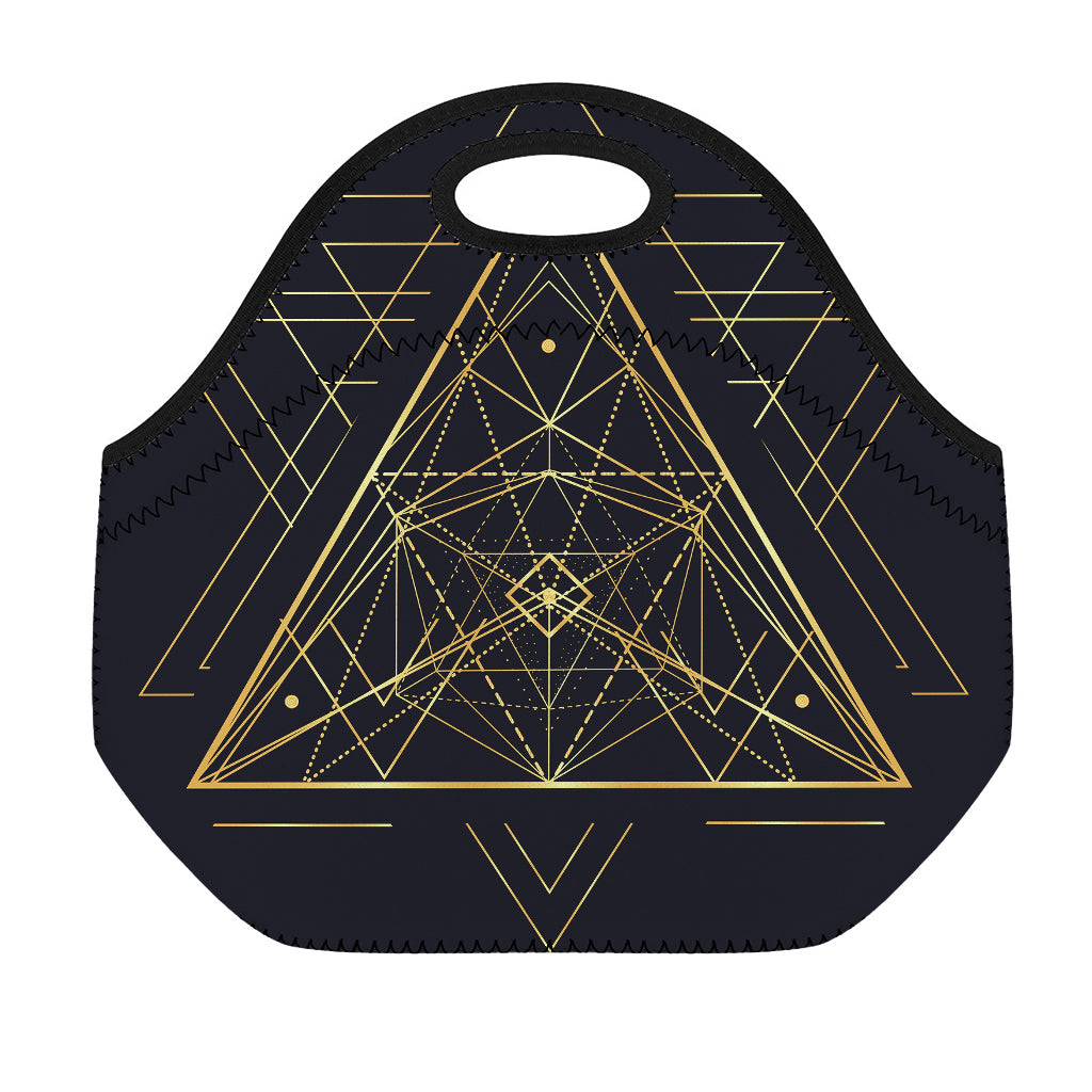 Geometric Pyramid Print Neoprene Lunch Bag