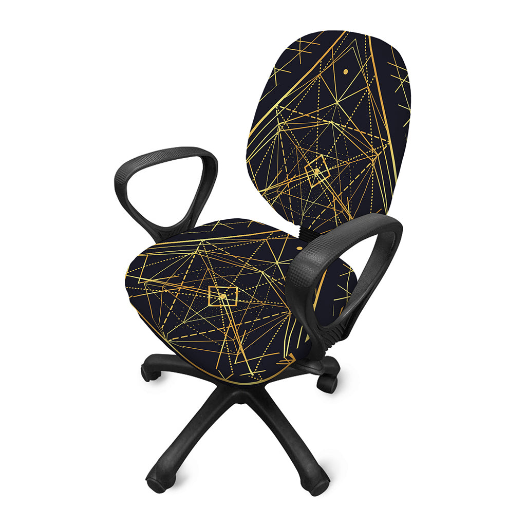 Geometric Pyramid Print Office Chair Cover