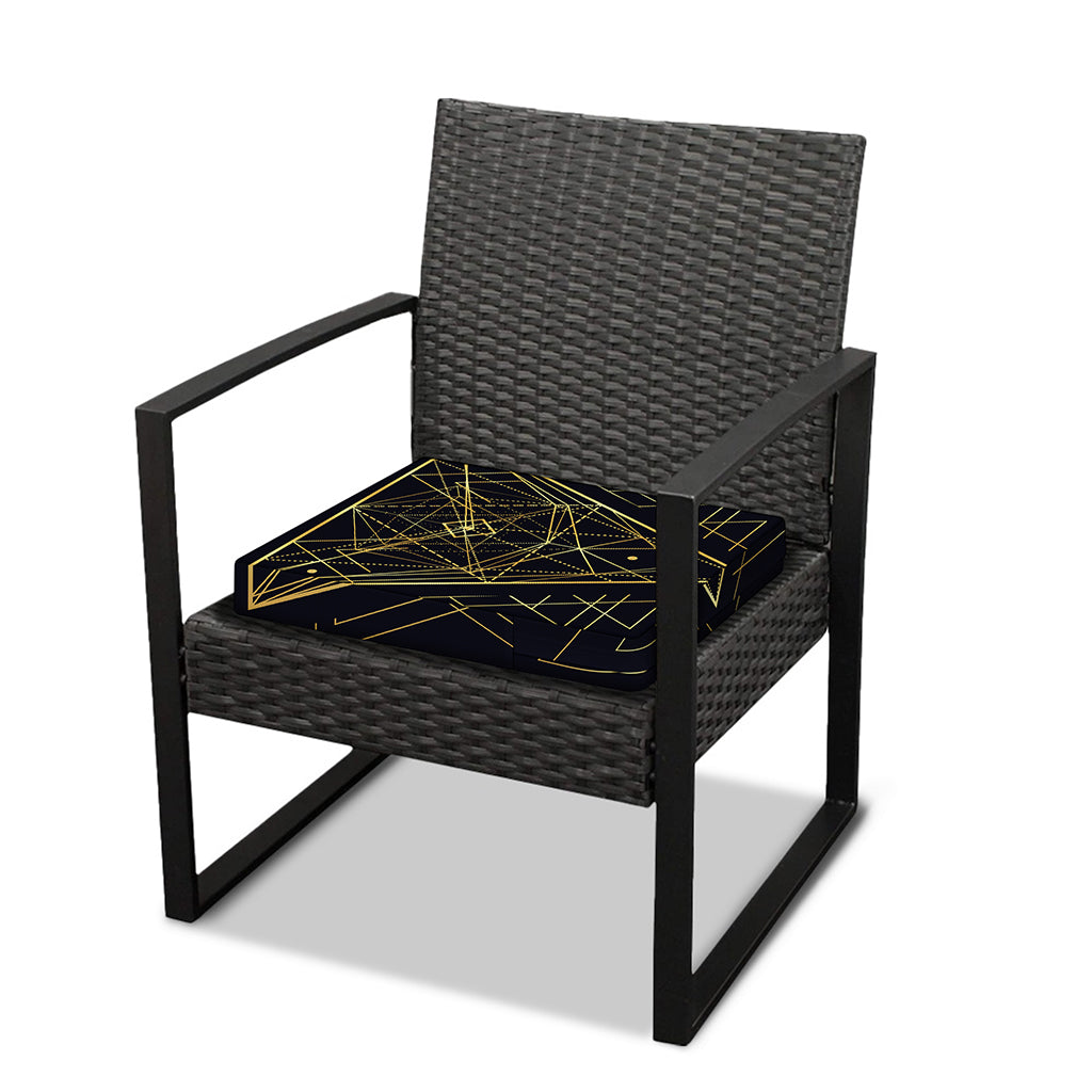 Geometric Pyramid Print Outdoor Seat Cushion Cover