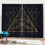 Geometric Pyramid Print Pencil Pleat Curtains