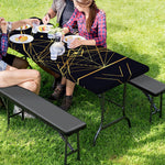 Geometric Pyramid Print Picnic Table Cover