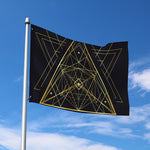 Geometric Pyramid Print Polyester Flag