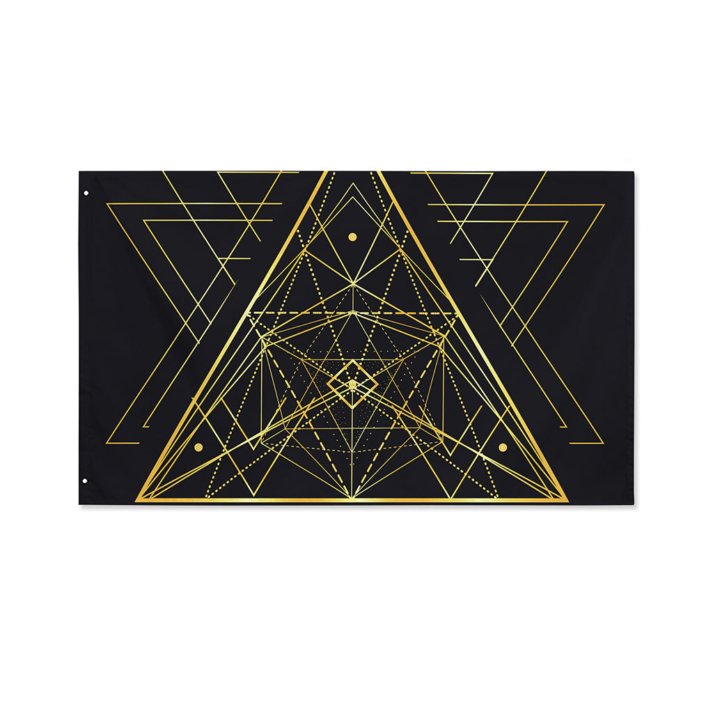 Geometric Pyramid Print Polyester Flag