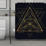 Geometric Pyramid Print Polyester Shower Curtain