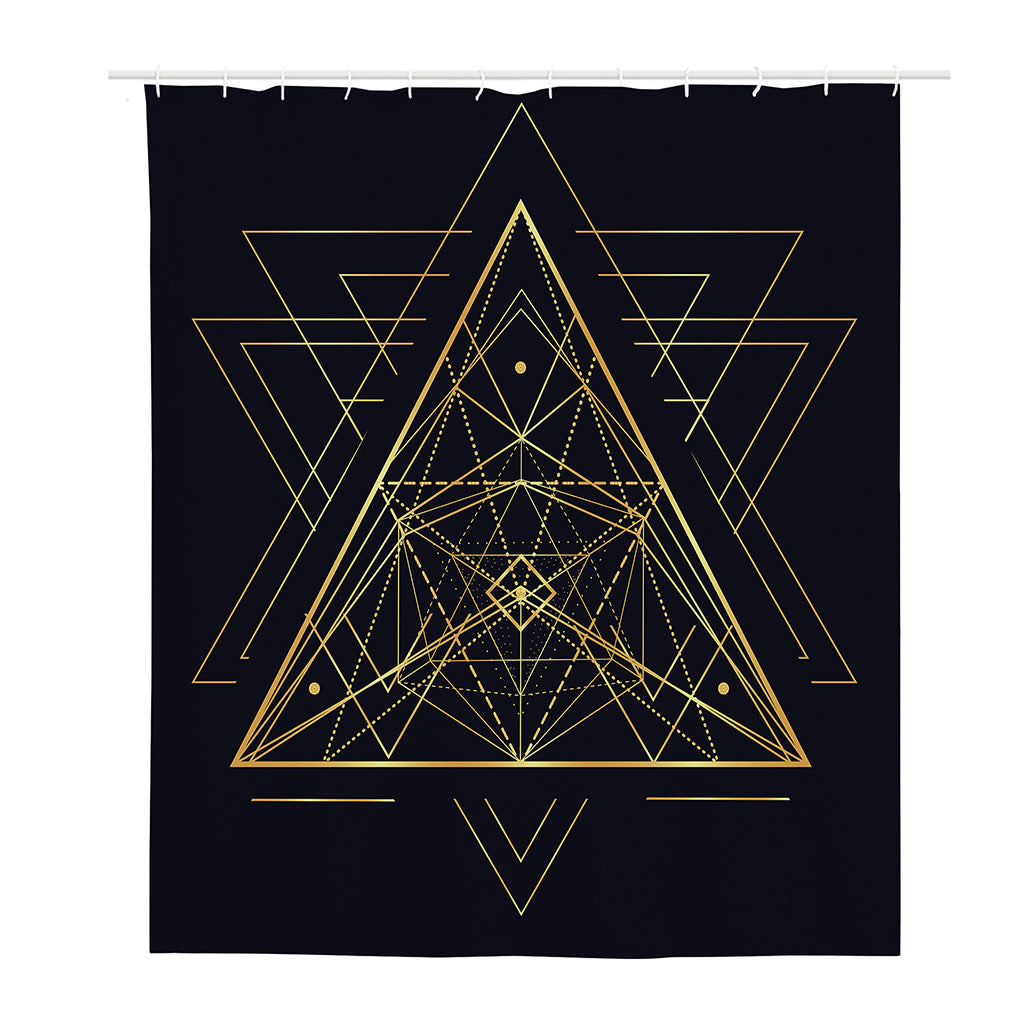 Geometric Pyramid Print Polyester Shower Curtain