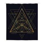 Geometric Pyramid Print Polyester Shower Curtain