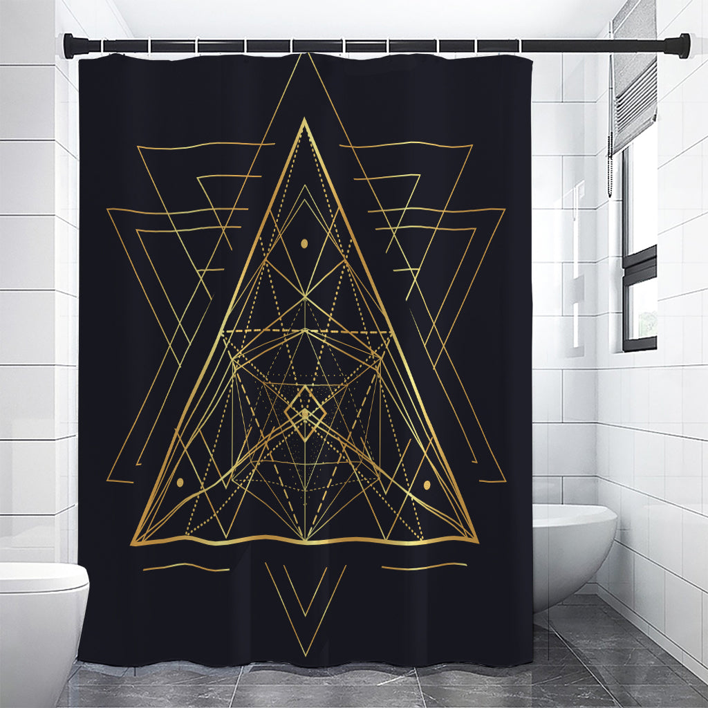 Geometric Pyramid Print Premium Shower Curtain