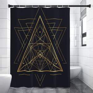 Geometric Pyramid Print Premium Shower Curtain