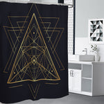 Geometric Pyramid Print Premium Shower Curtain