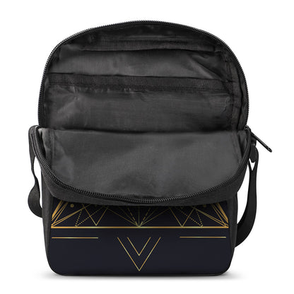 Geometric Pyramid Print Rectangular Crossbody Bag