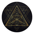 Geometric Pyramid Print Round Blanket