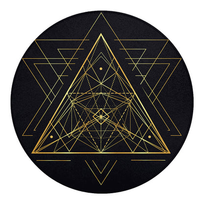 Geometric Pyramid Print Round Blanket