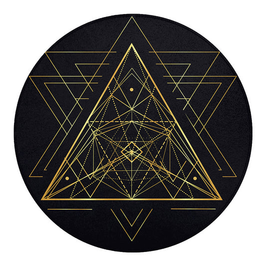 Geometric Pyramid Print Round Blanket