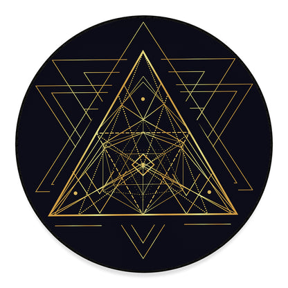 Geometric Pyramid Print Round Floor Mat