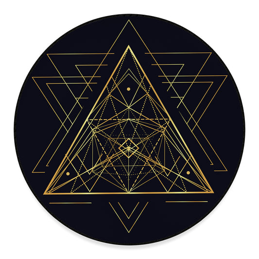 Geometric Pyramid Print Round Floor Mat