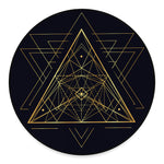 Geometric Pyramid Print Round Floor Mat
