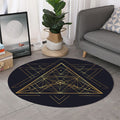 Geometric Pyramid Print Round Rug
