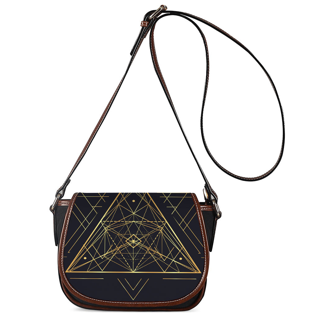 Geometric Pyramid Print Saddle Bag