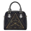 Geometric Pyramid Print Shoulder Handbag