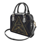 Geometric Pyramid Print Shoulder Handbag