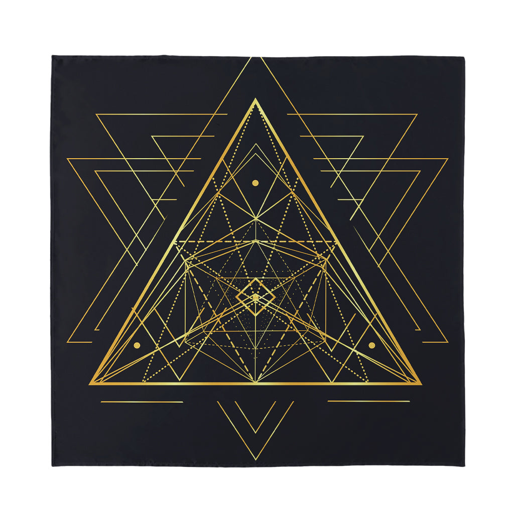 Geometric Pyramid Print Silk Bandana