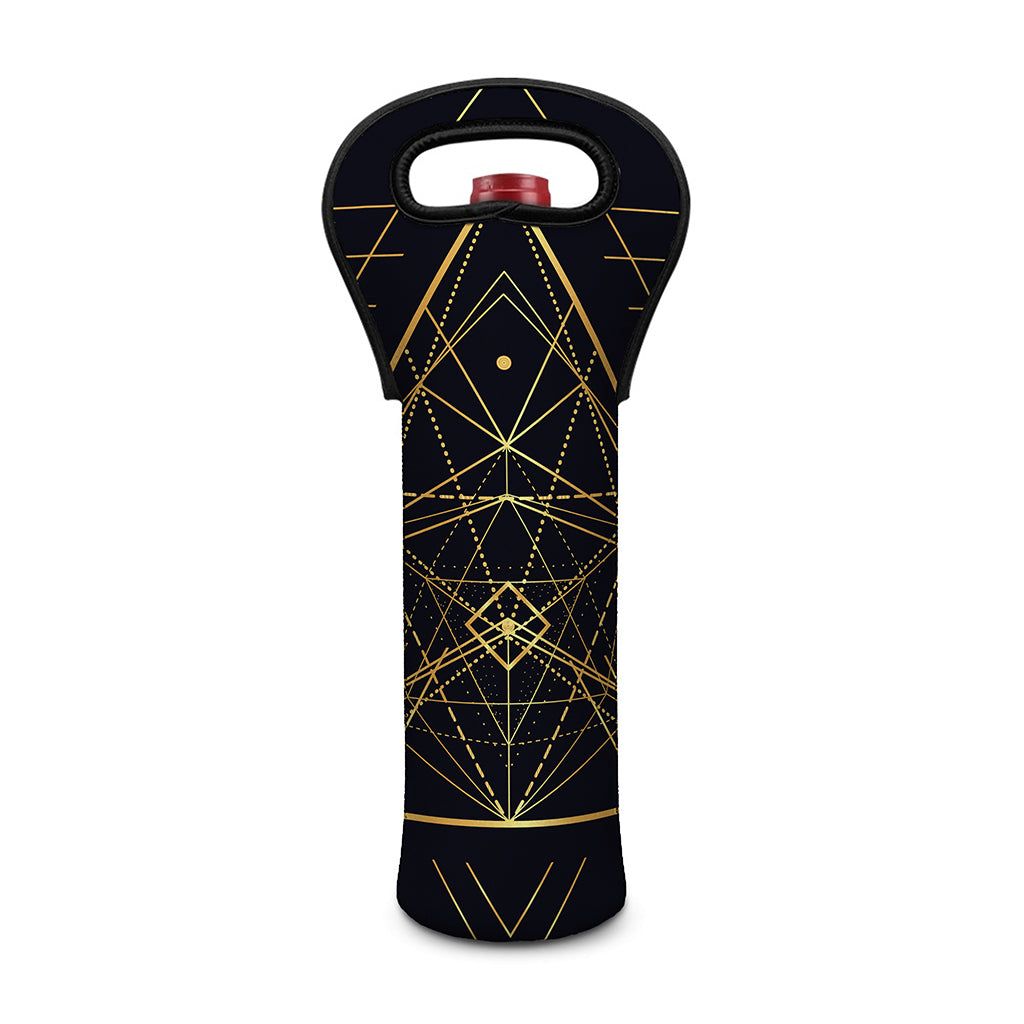 Geometric Pyramid Print Single Neoprene Wine Tote
