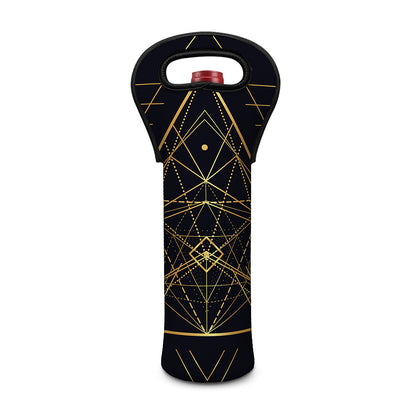 Geometric Pyramid Print Single Neoprene Wine Tote