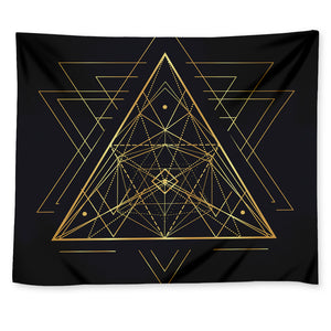 Geometric Pyramid Print Tapestry