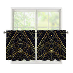 Geometric Pyramid Print Tier Curtains