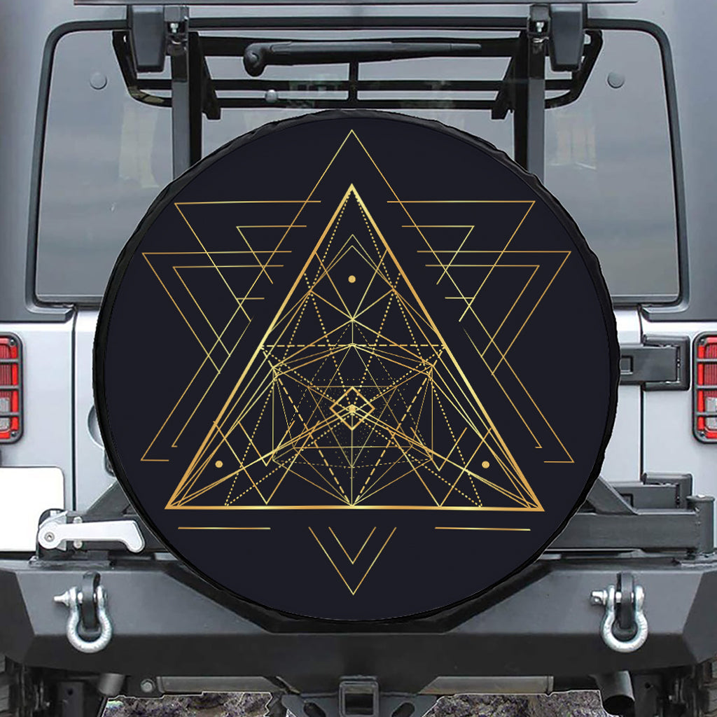 Geometric Pyramid Print Tire Cover