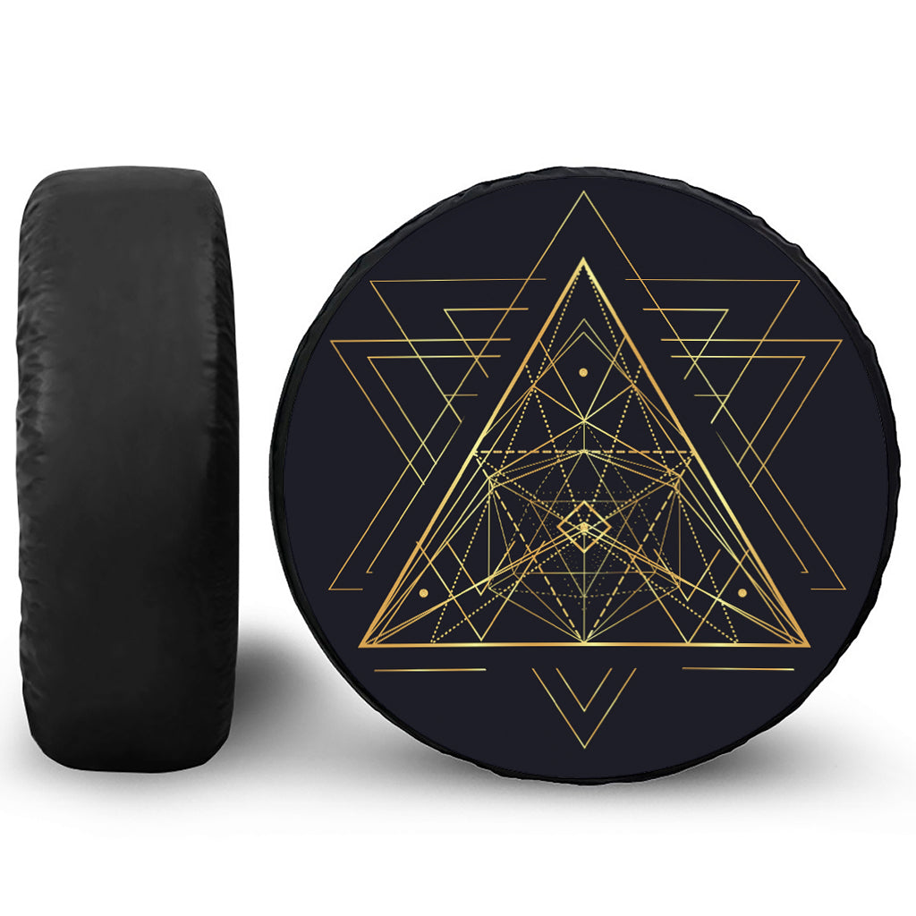 Geometric Pyramid Print Tire Cover