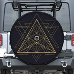 Geometric Pyramid Print Tire Cover With Camera Hole