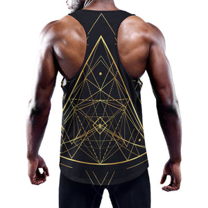 Geometric Pyramid Print Training Tank Top