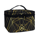 Geometric Pyramid Print Travel Makeup Bag