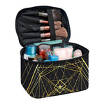 Geometric Pyramid Print Travel Makeup Bag
