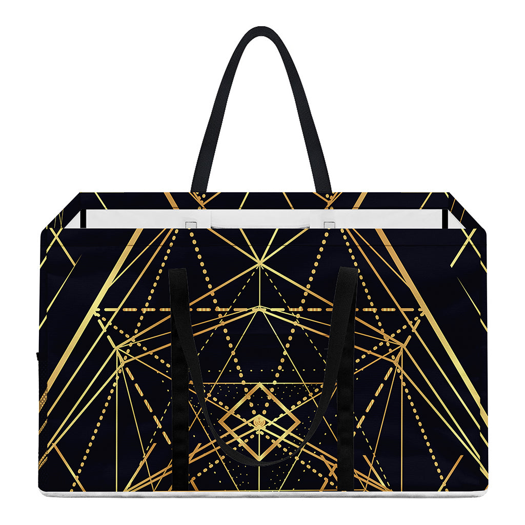 Geometric Pyramid Print Utility Tote Bag