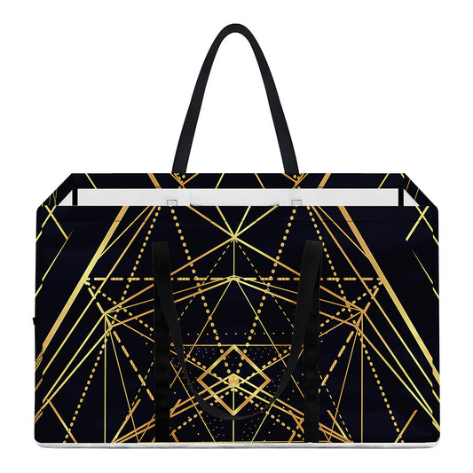 Geometric Pyramid Print Utility Tote Bag