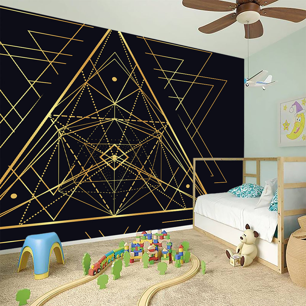 Geometric Pyramid Print Wall Sticker