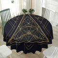 Geometric Pyramid Print Waterproof Round Tablecloth