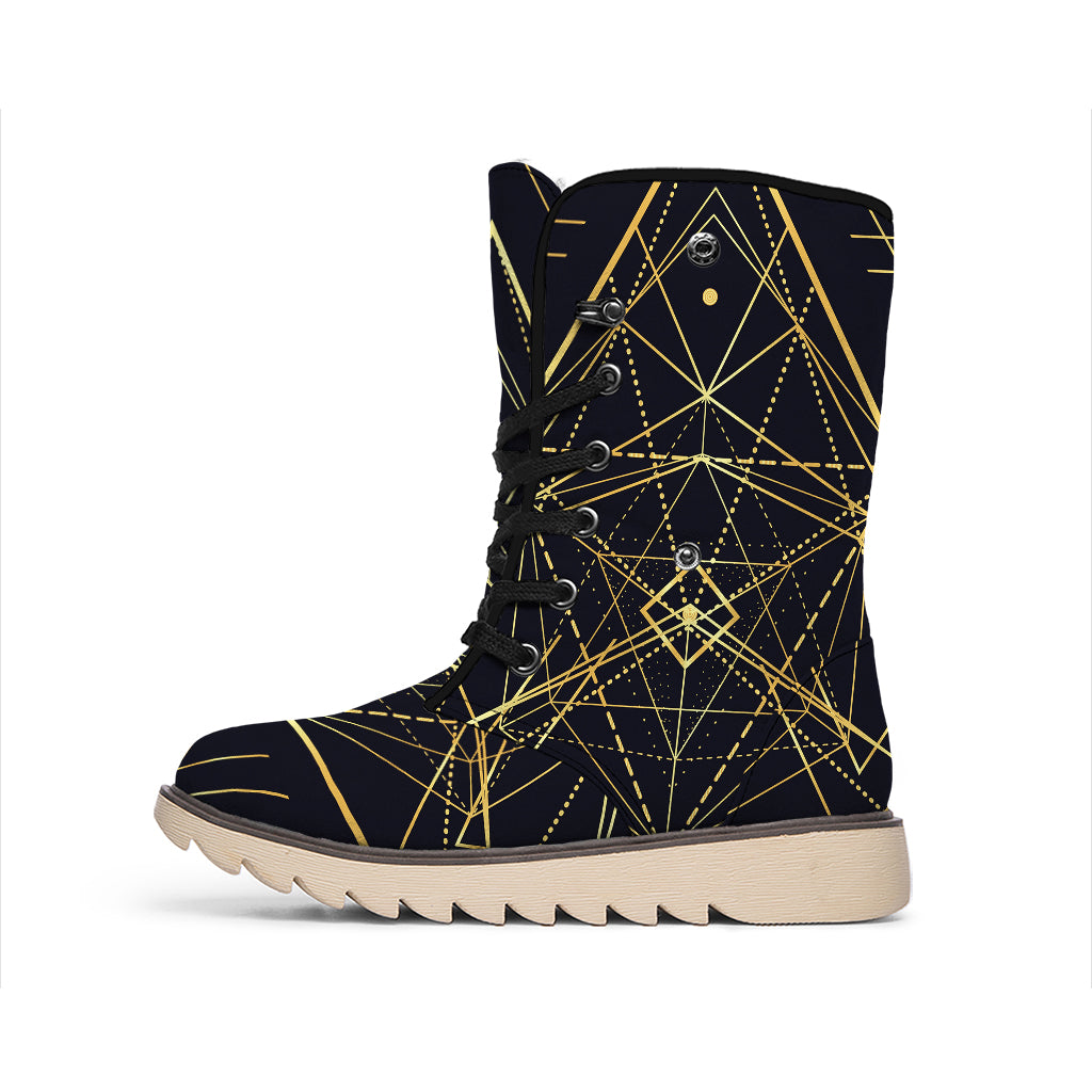 Geometric Pyramid Print Winter Boots