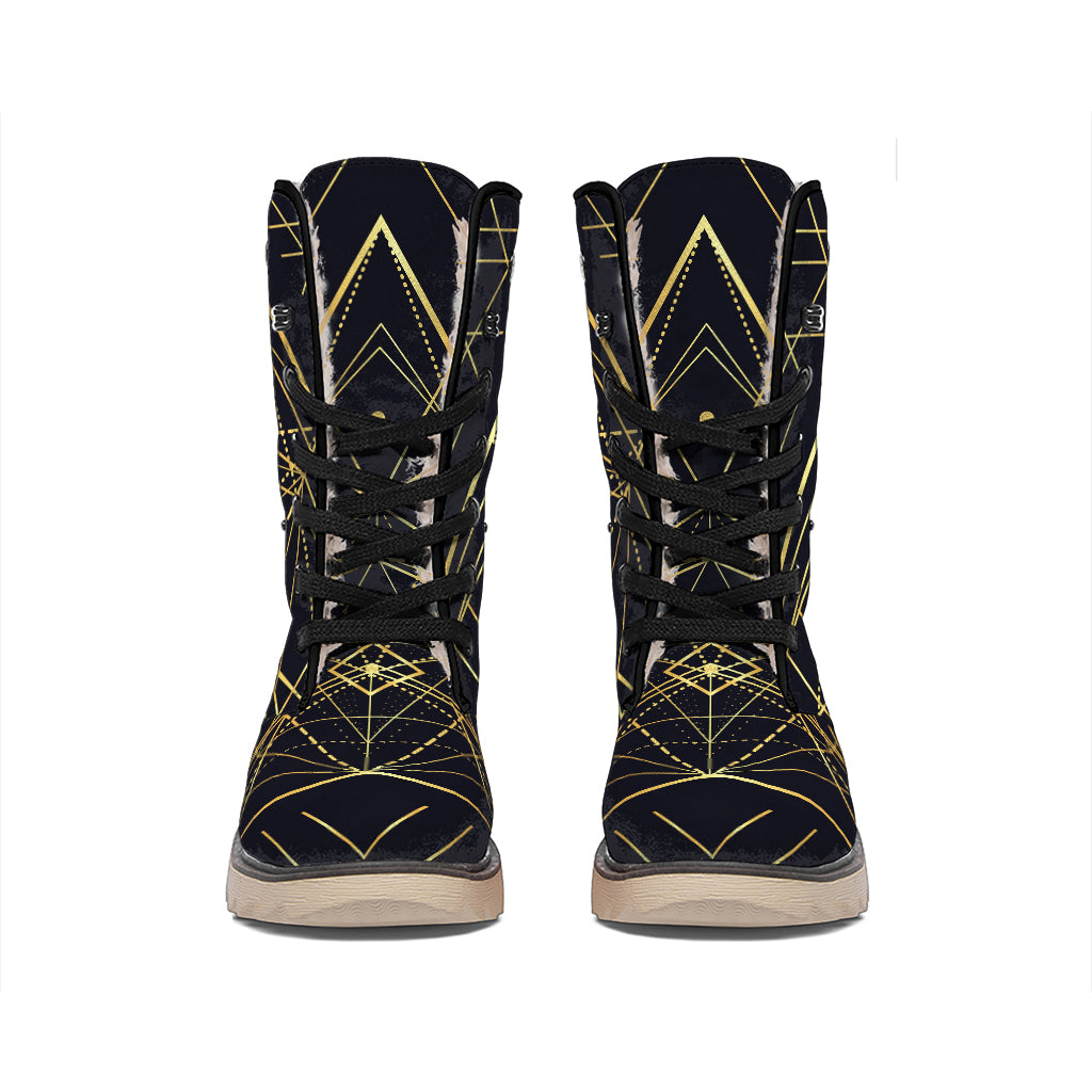 Geometric Pyramid Print Winter Boots