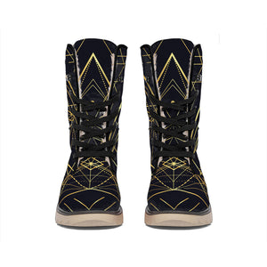 Geometric Pyramid Print Winter Boots