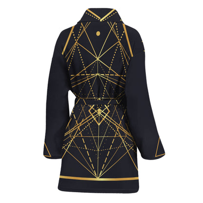 Geometric Pyramid Print Women's Bathrobe