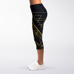 Geometric Pyramid Print Women's Capri Leggings