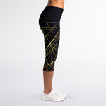 Geometric Pyramid Print Women's Capri Leggings