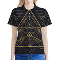 Geometric Pyramid Print Women's Polo Shirt
