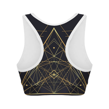 Geometric Pyramid Print Women's Sports Bra