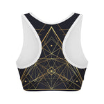 Geometric Pyramid Print Women's Sports Bra