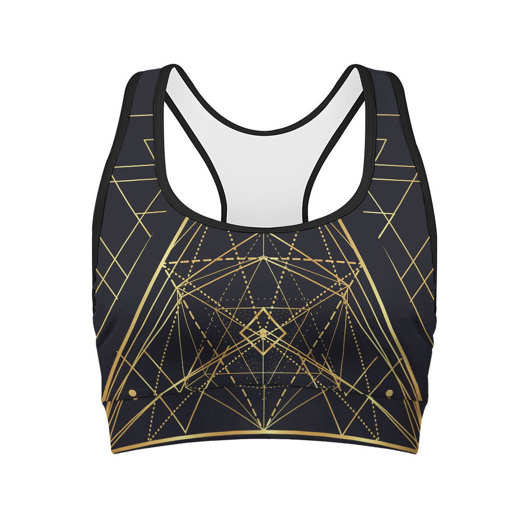 Geometric Pyramid Print Women's Sports Bra