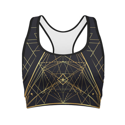 Geometric Pyramid Print Women's Sports Bra